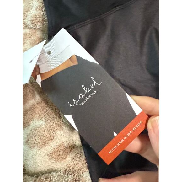 Ingrid & Isabel High Gloss Maternity Long Leggings Maternity Black Large NWT - Picture 7 of 8